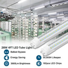 T8 LED Tube Light 4FT 28W G13 5000K Daylight Bright LED Shop Light Bulb V-Shape