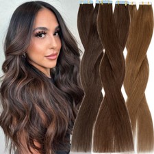 Best Quality 12"-24" Invisible Tape-In Remy Human Hair Extensions US STOCK 8A 