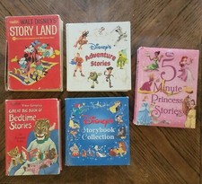 Lot of 5 BIG Disney Story Collection Books Adventure Princess Bedtime Storyland