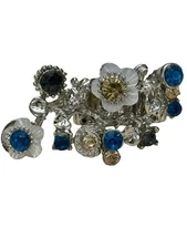 CHUNKY Cocktail RING ONE SIZE Stretch Silver Tone One Size