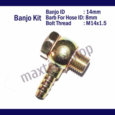 2 Set Banjo Bolt Brake Fitting Adapter Kit M18x1.5 Brake Line Thread Single Banjo