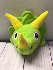 Triceratops Dinosaur Head Plush Green 8” Fun Express Stuffed Animal Soft Toy