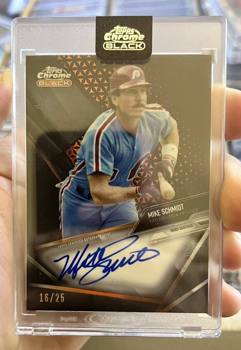 Mike Schmidt 2021 Topps Chrome Black Auto Orange 16/25 Phillies | eBay