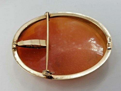 Colgante vintage con pasador de cameo/bala retráctil en oro amarillo de 14 quilates - Imagen 10 de 10