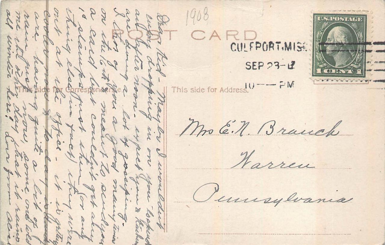 SUGAR CANE PLANTATION GULFPORT MISSISSIPPI POSTCARD 1913 eBay