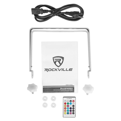 (2) BEST PAR 60 White Rechargeable Wash Lights w/ Wireless DMX+RGBWA+UV+Bag - Picture 10 of 11