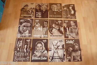 12 x altes Progress Filmprogramm von 1959: 4 7 8 9 13 19 31 34 40 61 62 63