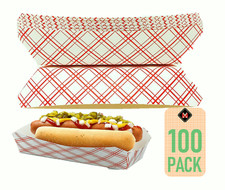 7" Paper Hot Dog Tray / Boat Disposable, Recyclable and Fully Biodegradable.