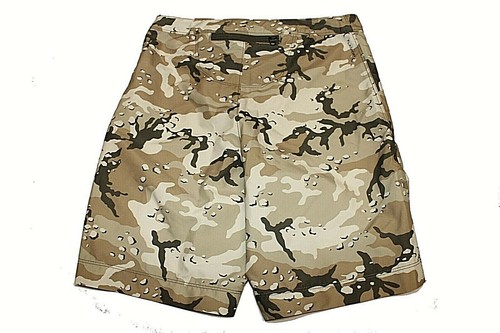 Sand Camo Print Adjustable Waist Shorts 