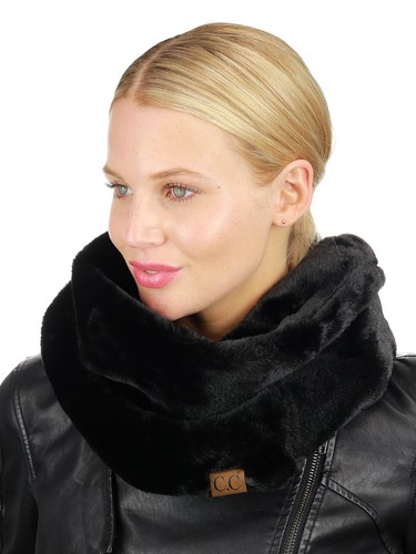 ¡Nuevo! Bufanda para mujer C.C. suave de piel sintética cuello cuello cálido infinito CC - Imagen 11 de 25