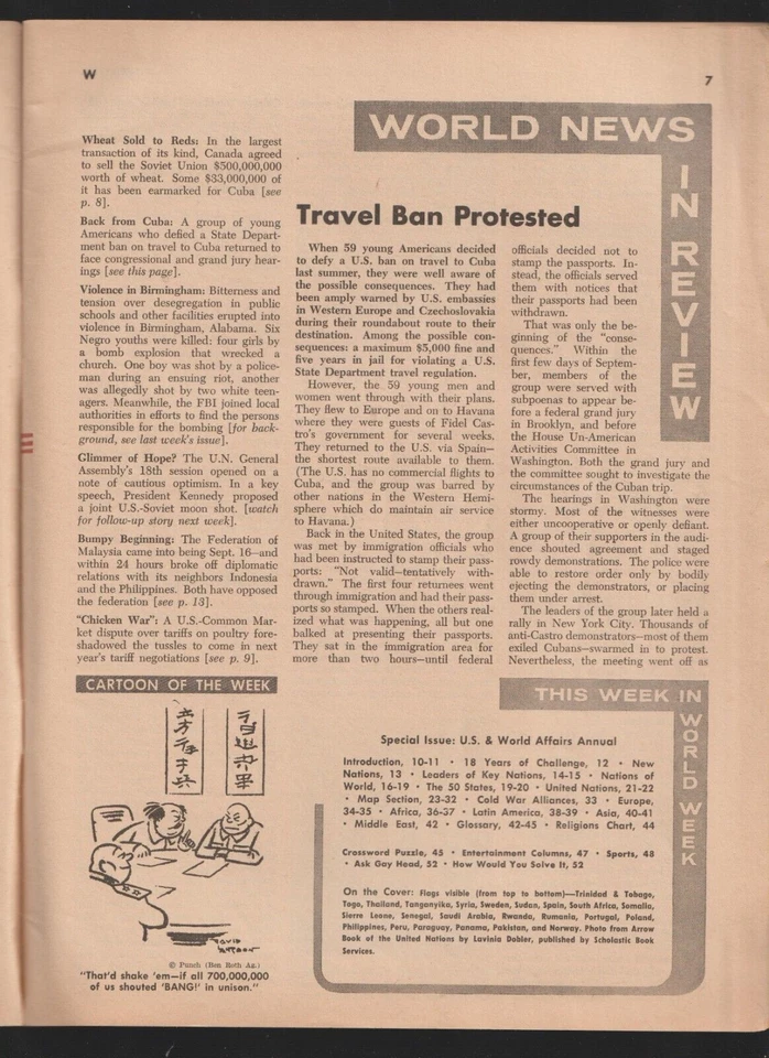 World Week Scholastic Magazine NATO China USSR Middle East Maps Oct. 4, 1963 - Image 2 of 4