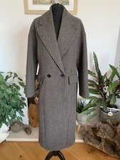 Cappotto pesante marrone a quadri misto lana Zara giacca a quadri pied de poule - XS oversize