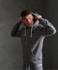 Superdry Orange Label Zip Hoodie - Flint Grey Grit - M