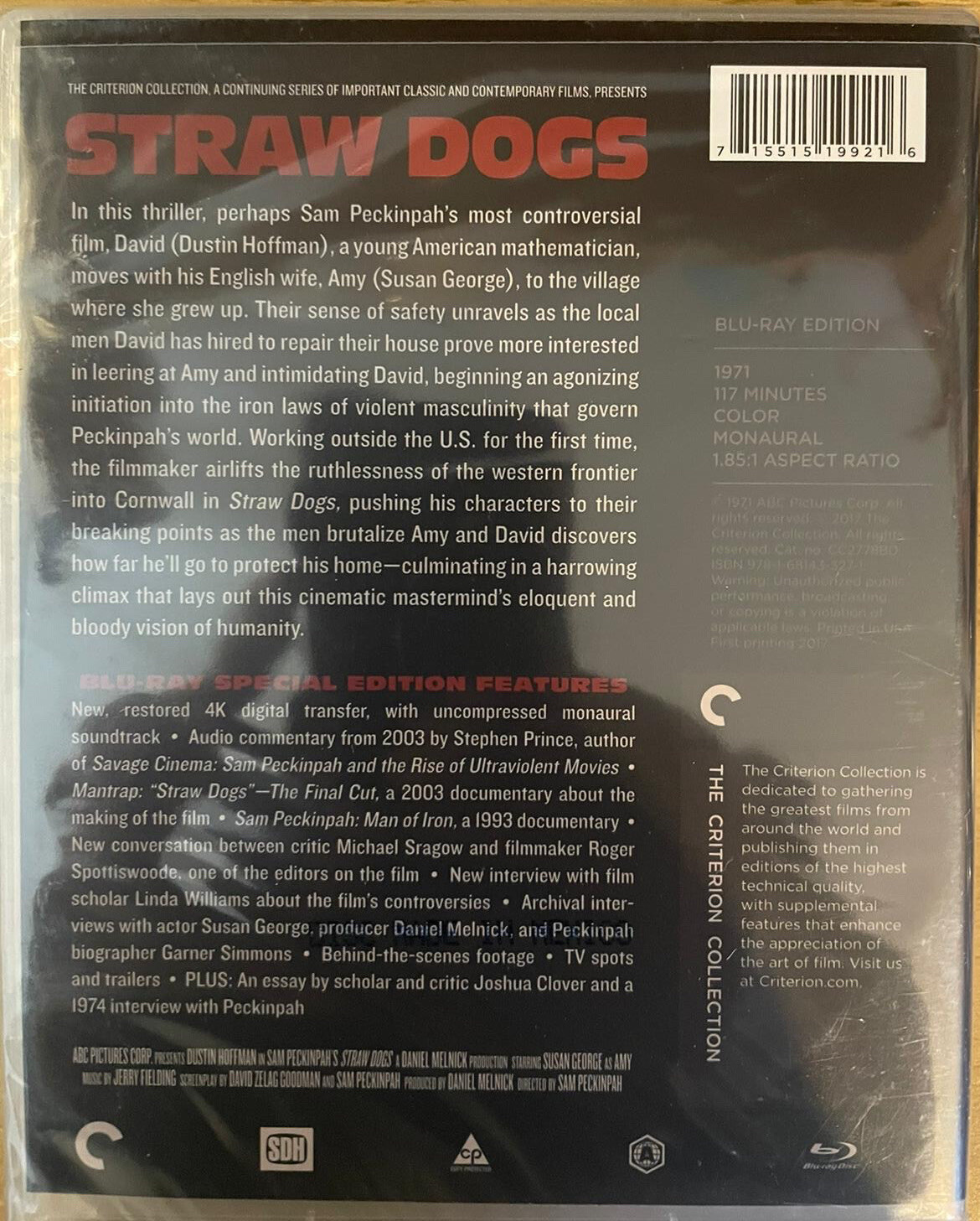 Straw Dogs Criterion Region A Bluray Brand New 715515199216 eBay