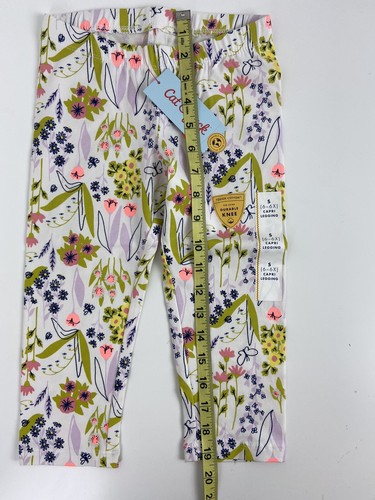 Cat And Jack Girls Almond Cream Floral Capri Legging Size Size (6/6x) New - Picture 5 of 6