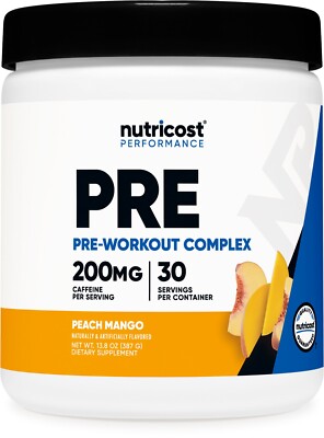Nutricost Pre-Workout Complex Powder (Peach Mango) 30 Servings