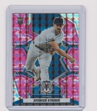 2022 Panini Mosaic Pink Camo #206 Spencer Strider Rookie Card. Braves
