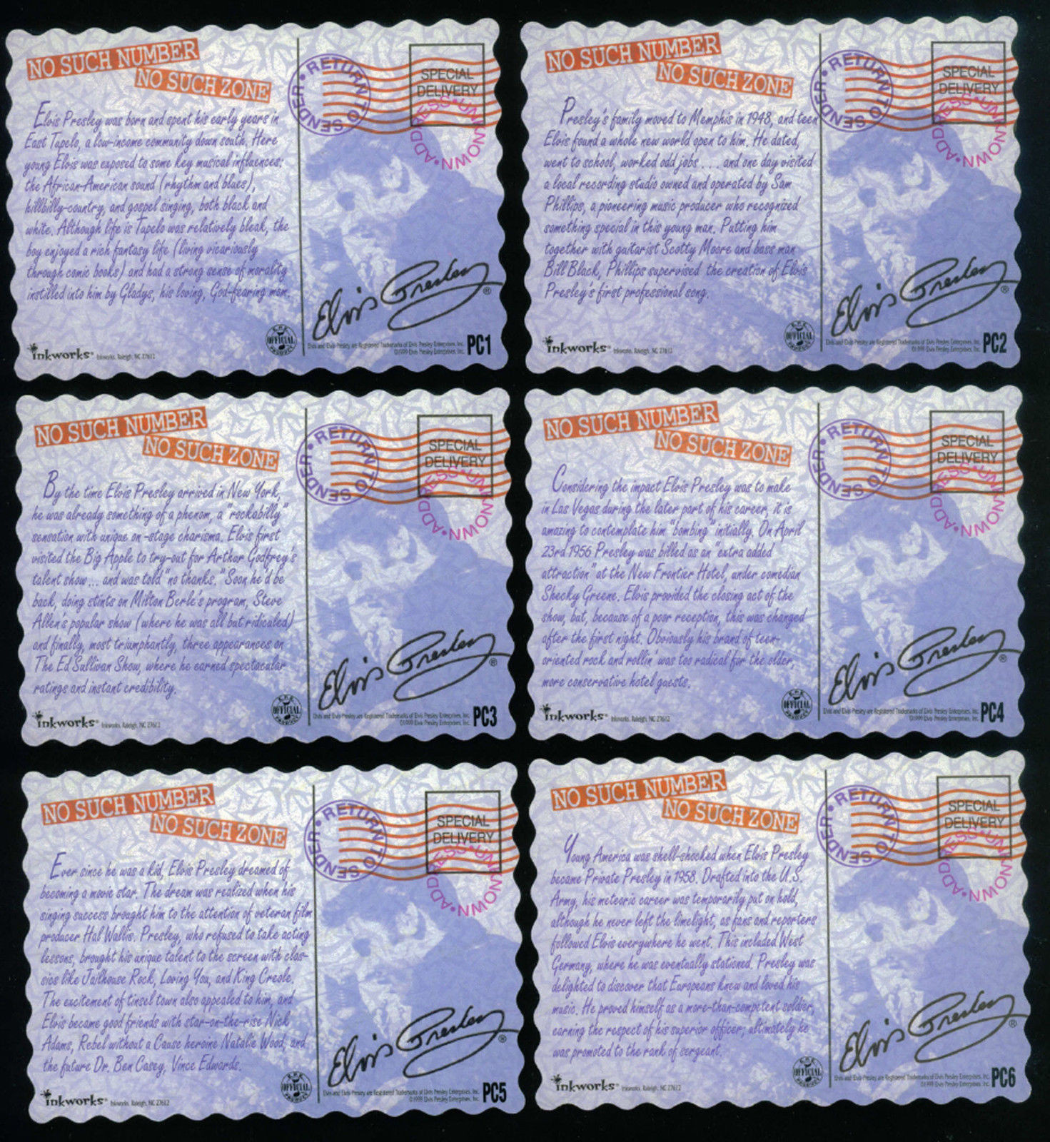 ELVIS PRESLEY THE PLATINUM COLLECTION 1999 Complete "POSTCARDS" Chase Card Set - Picture 2 of 3
