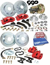 61-68 CADILLAC FRONT AND REAR POWER BIG BRAKE CONVERSION KIT RED CALIPERS