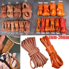 Flat Round Cow Leather Cord Lace Rope Weave String for Necklace Bracelet Bag