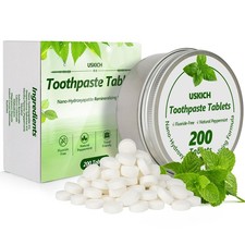 200 Pcs Toothpaste Tablets – Nano Hydroxyapatite Whitening, Fluoride-Free & Plas