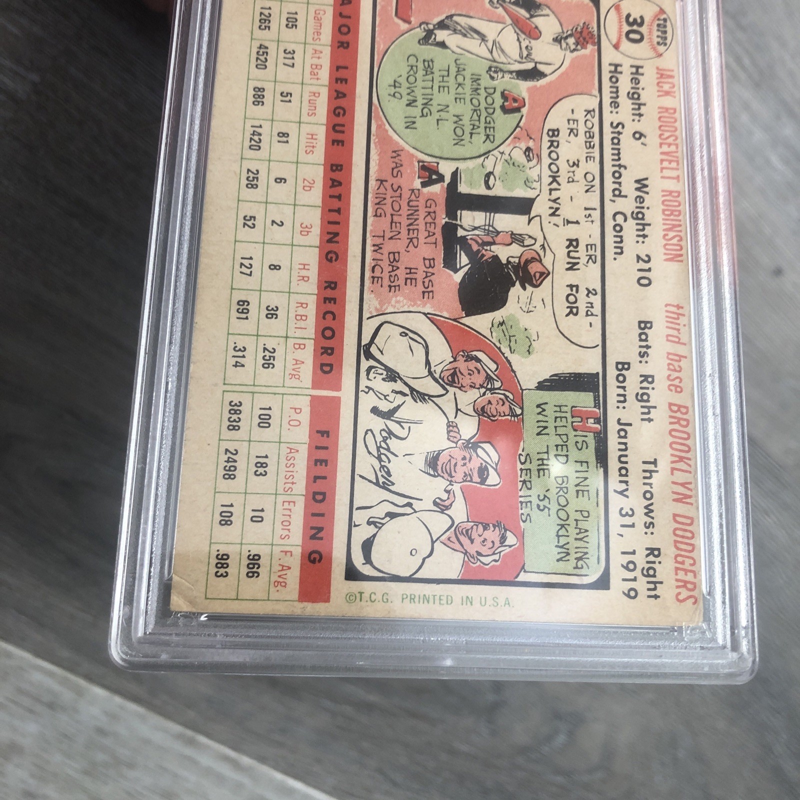 Jackie Robinson 1956 Topps PSA 3 view 7