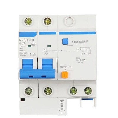 2P 63A Series Circuit Breaker For Chint NXBLE-63 Leakage Protector C-Type #pk