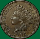 1906 Indian Head Cent Uncirculated UNC Coin, Cleaning #38700