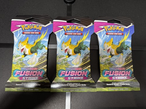 pokemon fusion strike sleeved booster pack Pokemon Sword and Shield Fusion Strike (8) Sleeved Booster Packs Sealed