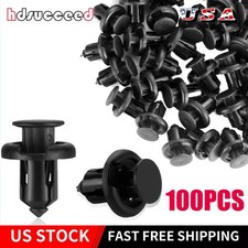 100pcs Bumper Clips 10mm Hood Fender Push Rivets Retainer Fasteners For Honda