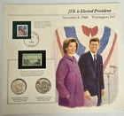 John F. Kennedy Is Elected President Half Dollar Coins & Stamps Souvenir Panel