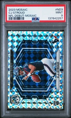2023 PANINI MOSAIC NFL DEBUT MOSAIC #ND3 CJ STROUD ROOKIE RC PSA 9