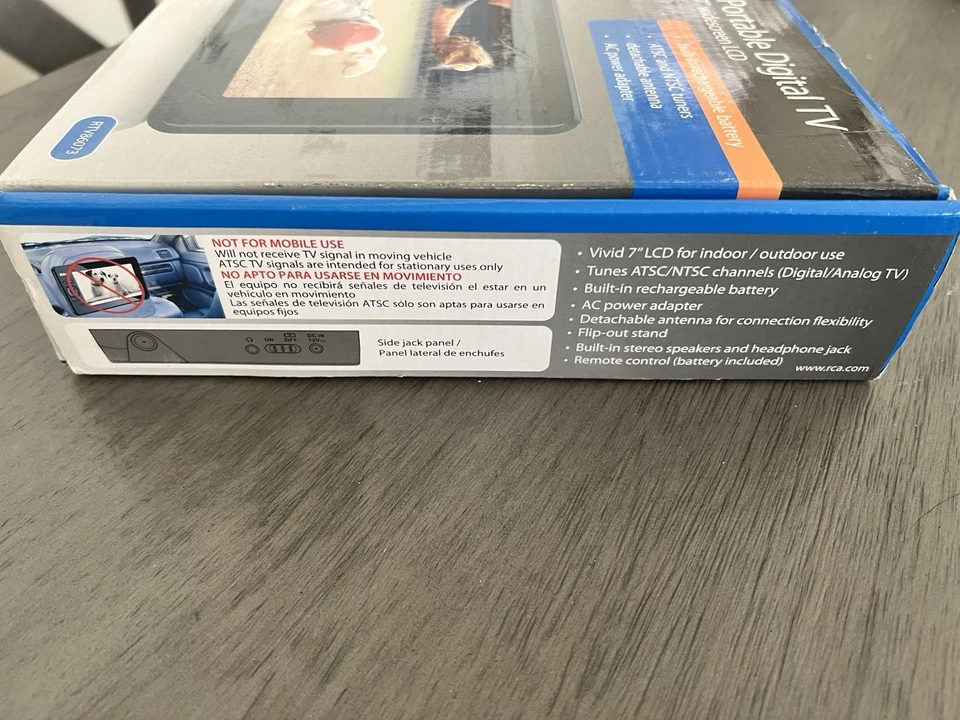 RCA Portable Digital TV 7” LCD – Rechargeable, ATSC/NTSC, Antenna, Remote - Image 2 of 4