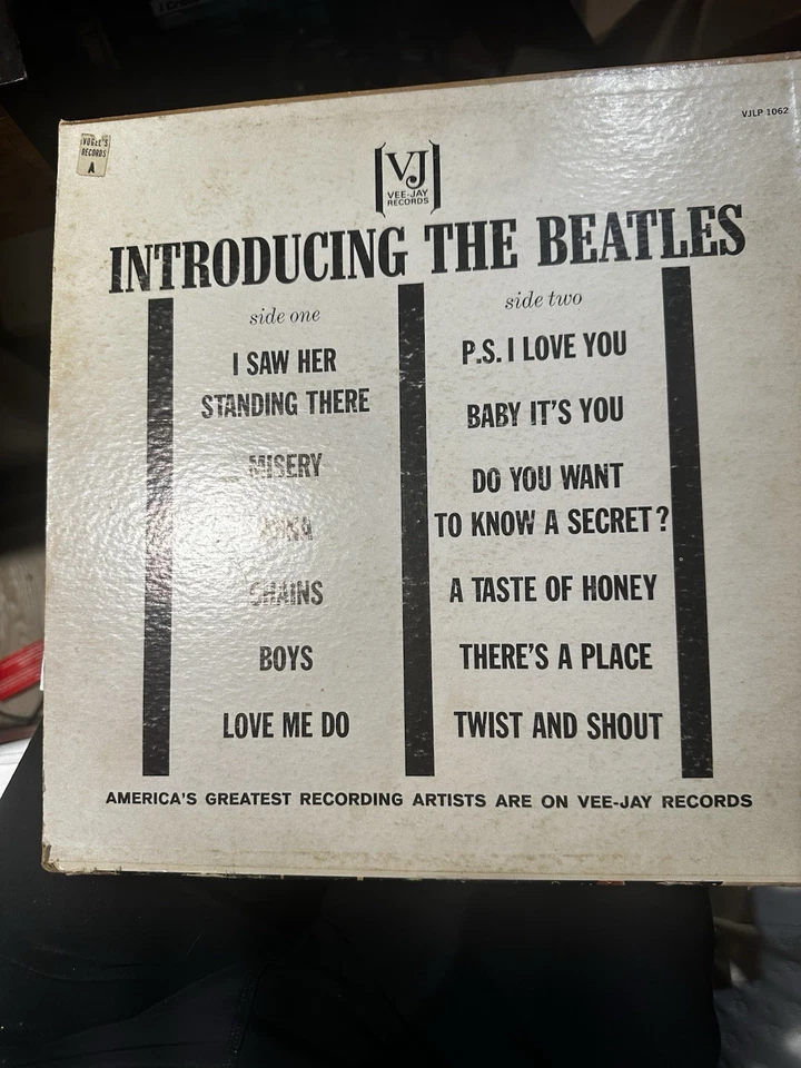 RARE AUTHENTIC 1964 VEE JAY Records Mono INTRODUCING THE BEATLES lp album — 第 4/4 张图片