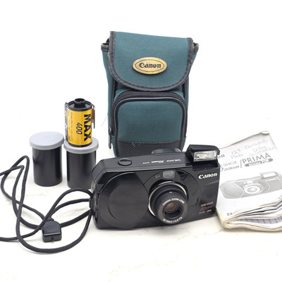 CANON Sure Shot Prima 35mm Film Camera 35-70mm Zoom Lens TESTED and accessories