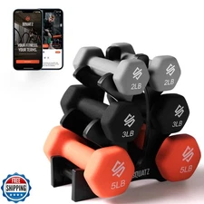Dumbbell Weights Set with Stand, 20lbs Neoprene Coated Weights in
