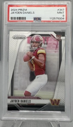 2024 Prizm Jayden Daniels RC Rookie #347 Commanders PSA 9