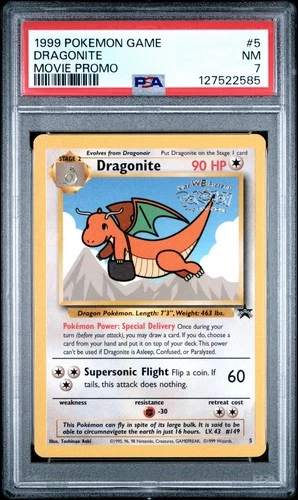 POKEMON 1999 DRAGONITE Movie Promo #5 PSA 7