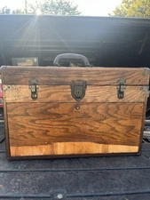 1930's STAR NATIONAL TOOL CHEST WOOD OAK BOX MACHINIST JEWELRY ARTISAN 7 DRAWER