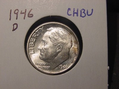 1946-D ROOSEVELT DIME CHOICE BU NICE ORIGINAL COIN FREE SHIPPING