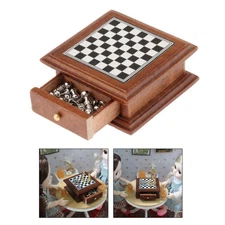1:12 Set Scale Dollhouse Miniatures Chess Game Accessories Miniature ChessBoard