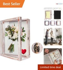 Flower Shadow Box Frame Memory Display Case 11x14 with Glass Wall Mount