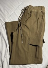 Banana Republic Sport Women's Cargo Pants 8P Olive Green Stretch Performance