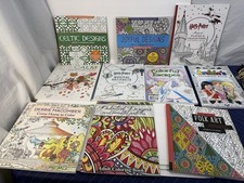 Bulk Lot of 10 Adult Coloring Books Harry Potter Archie Folk Art Celtic Designs