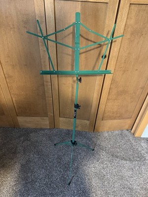 On Stage Compact Foldable Music Sheet Stand Green New Out Of Box, Opened