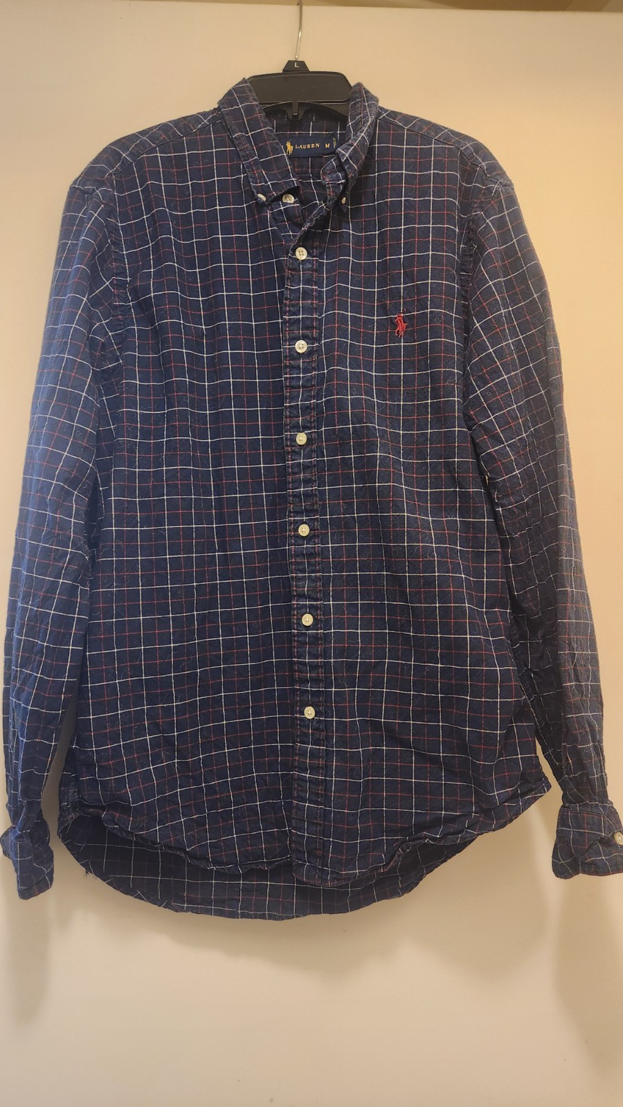 Ralph Lauren Men's Long-Sleeve Button-Up Plaid Size M Classic Preppy