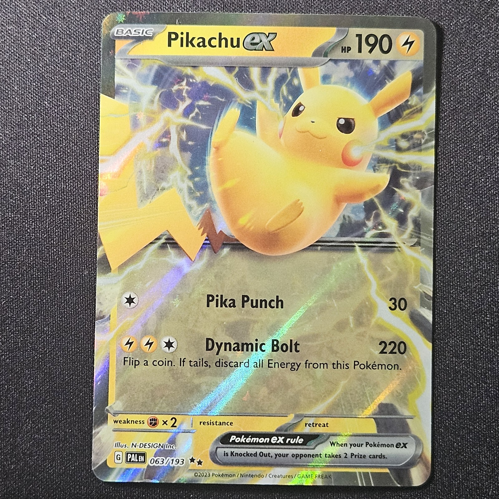 Pikachu ex - Double Rare - SV02: Paldea Evolved #063/193 - NM