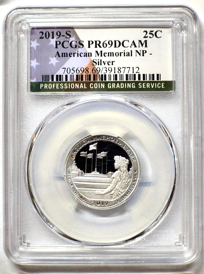 2019 S National Parks 5 Coin Silver Quarter Set PCGS PR69DCAM Special Flag Label - Image 4 of 4