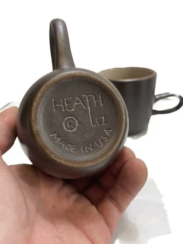 Heath Ceramics Tea Mug/Cup Blue & Brown Mid-Century Modern Lot of 4 Small Crack