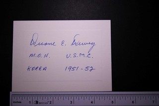 WW II Medal of Honor DUANE DEWEY (1931 2021) AUTOGRAPH Heavy Stock CARD